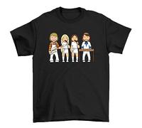 vipwees Mens or Womens Swedish Pop Group Original Music Caricature T-Shirt, Made from Organic Cotton