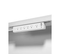 VIPWELL - Presa multipla piatta sotto la scrivania, cavo di prolunga da 1,8 m, protezione da sovratensioni per montaggio a parete, 6 prese CA + 2 porte USB A e 2 porte USB A