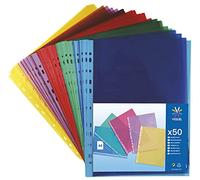 Viquel 208254 - Confezione da 50 buste perforate, in polipropilene, A4, multicolore