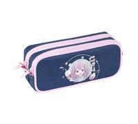 Viquel - Astuccio a 2 scomparti MANGA - Pratico astuccio per penne, matite e accessori - Ideale per la scuola e il tempo libero - Astuccio grande capacità chiusura zip - Blu