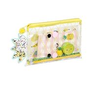 Viquel - Astuccio per bambini con motivo sorpresa, astuccio piatto 1 scomparto - 3 matite + 1 matita + 1 gomma + 1 piccolo taccuino + adesivi - chiusura zip - 20 x 14 x 1 cm