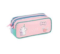 Viquel - Astuccio scolastico 2 scomparti unicorno 21 x 9 x 6 cm, colore: Rosa