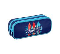 Viquel - Astuccio scolastico a 2 scomparti grande capacità surFING CLUB - Blu