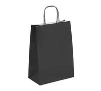 Viquel - Borsa Kraft grande formato 22 x 31 x 10 cm - Borsa kraft con manico intrecciato nero - Confezione da 50 sacchetti di carta - nero