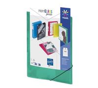 Viquel - Camicia in plastica elastica - Pochette personalizzabile - Formato A4 - Qualità superiore - Made in France - Verde turchese traslucido