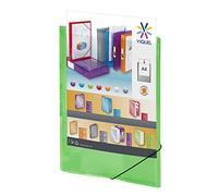 Viquel - Cartellina in plastica con elastico - Tasca personalizzabile - formato A4 - QUALITÀ superiore - Made in francia - Verde Traslucido