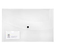 Viquel - Custodia in plastica porta documenti A4 - Busta piatta chiusura a bottone a pressione 35 x 23,5 cm - trasparente trasparente trasparente