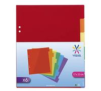 Viquel Divisori in plastica a 6 vie - A5 - Multicolore