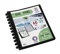Viquel GEODE - Proteggi documenti in plastica con tasche rimovibili, porta viste personalizzabili, rilegatura a 60 viste (30 tasche), formato A4 Maxi colore: nero