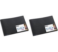 Viquel - Libro di presentazione orizzontale - Proteggi documento A4 - Porta vista A4 orizzontale 60 viste - 30 tasche - Nero, 548005-04 (Confezione da 2)