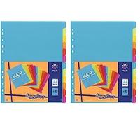 Viquel - Lot de 12 intercalaires en plastique - Maxi format (24,5x30,5cm) - Pour classeur A4 Maxi format ou classeur à levier - Coloris fluo (Confezione da 2)