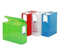 Viquel Maxi Docs Propyglass - Set di 4 scatole da archivio in polipropilene Retro di 120 mm colori assortiti