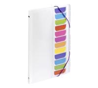 Viquel - Raccoglitore a 12 scomparti A4 con indice frontale - Chiusura elastica - Incolore