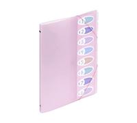 Viquel - Raccoglitore a 8 scomparti A4 per ufficio o casa - Chiusura elastica - Gamma Propysoft - Rosa pastello