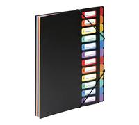 Viquel - Raccoglitore verticale a fisarmonica, motivo: arcobaleno, 12 scomparti in polipropilene 5/10, colore: nero