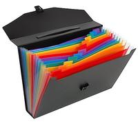 Viquel Rainbow Class 117287 - Valigetta per documenti A4, 12 scomparti per trasportare documenti, dorso 6 cm, chiusura con tuck nero