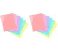 Viquel - Set di 12 divisori per tasche RAINBOW PASTEL - 6 divisori A4 maxi con linguetta identificativa - Assortimento di colori pastello