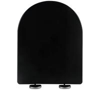 ViQutrg Sedile WC Nero A Forma di U/D, Coperchio WC A Chiusura Ammortizzata con 4 Tamponi Antiscivolo E Cerniere Regolabili, Tavoletta Water in Plastica Resistente A Sgancio Rapido