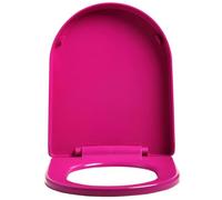 ViQutrg Sedile WC Soft Close, Sedile WC Allungato con Cerniere Regolabili, Copriwater A Forma di D/U, Sgancio Rapido per Una Facile Pulizia, Coperchio WC con Fissaggio Superiore(Color:Fucsia)