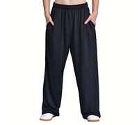 VIRACIN Pantaloni Kung Fu Tai Chi e Wing Chun Bottoms per donne e uomini Pantaloni sportivi leggeri e lisci per arti marziali, nero-M