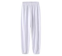 VIRACIN Pantaloni Kung Fu Tai Chi e Wing Chun Bottoms per donne e uomini Pantaloni sportivi leggeri e lisci per arti marziali, bianco-L
