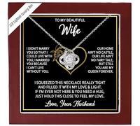 VIRAGIL Collana con scritta in inglese "To My Wife From Husband With Heartfelt, Sugar Spring", collana per moglie da marito, regali di anima gemella per lei, regali di compleanno per moglie, regali di