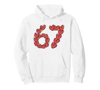 Viral 67 Carino Schizzo Cuore 67 Insegnante Valentine School Felpa con Cappuccio