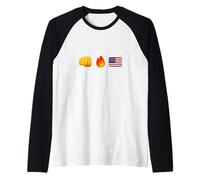 Viral Group Chat Leak Simboli iconici - Meme della bandiera della fiamma del pugno Maglia con Maniche Raglan