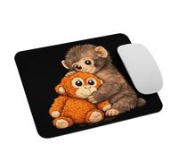 Viral Internet Meme Punch Monkey with Bear Cuddling Mousepad Antiscivolo Tappetino per Mouse Morbido Mouse Pad per Casa Pc Ufficio 25X30Cm