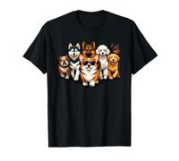 Viral Seven Dogs Escape Cool Team Corgi Maglietta