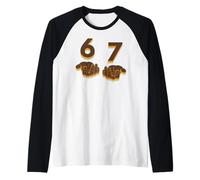 Viral Six Seven Meme 6 7 Divertente Gen Alpha Slang Maglia con Maniche Raglan