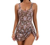 Viralvera 2025 Summer Tummy Control One Piece Swimsuit, Modest Plus Size Bathing Suit for Women (I,5XL)