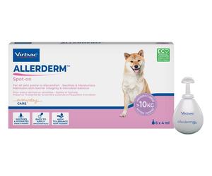 Virbac Allerderm - Soluzione topica Virbac spot-on cani 10 kg per le dermatosi, 6 pipette da 4 ml