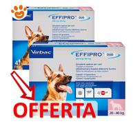 Virbac Effipro Duo Spot-On antiparassitario spot-on Cani : 4 pipette per cani da 20 a 40 kg