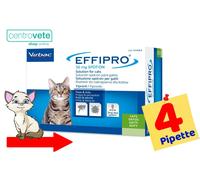 VIRBAC EffiPro 50 mg Gatto 4 pipette → Antiparassitario Spot on per Gatti
