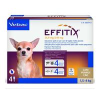 Virbac - Effitix, 4 Pipette Antiparassitario Cane, 1.5 - 4 kg