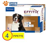 Virbac EFFITIX - 4 pipette per Cani da 1,5-4 / 4-10 / 10-20 / 20-40 / 40-60 Kg