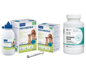 Virbac Pronefra 180ml & LAB-V Immuno Hard - Rafforzare l'immunità per cani e gatti 90 capsule