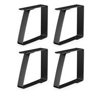 virea 4 x Fermacoperta Nero per tavoli con Spessore di 5 cm - - Fermacoperta in Acciaio Inossidabile per Interni ed Esterni - - Fermacoperta Facili da Pulire