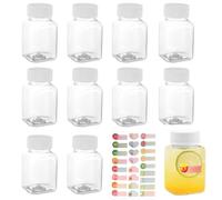 VireEyU 10 bottiglie di plastica trasparente da 100ml, bottiglie di succo riutilizzabili con coperchi e etichette, ideali per yogurt, caffè, frullati e acqua