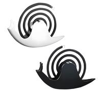 VireEyU 2 Pezzi Porta Spirali Antizanzare a Forma di Lumaca, Contenitore per Incensi, Portatile e Creativo, per Camera da Letto, Cucina e Ufficio (Nero/Bianco)