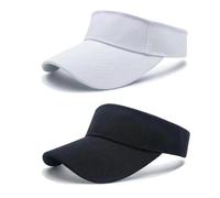 VireEyU 2 Pezzi Visiera Unisex - Cappellino Regolabile, Traspirante e Assorbente per il Sudore, Ideale per Golf, Tennis, Baseball, Ciclismo e Corsa - Nero/Bianco