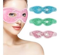 VireEyU 3 Pezzi Maschera Occhi Rinfrescante - Maschera Gel Freddo - Maschera Occhi Riutilizzabile per Occhiaie, Occhi Gonfi, Affaticamento degli Occhi, Emicrania - Rosa/Blu/Verde