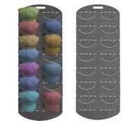 VireEyU Porta Cappelli da Baseball a Muro, Set di 2, Pieghevole con 14 Tasche, Doppia Fila, Organizzatore di Cappellini, Adatto per Porte e Montaggio a Parete