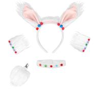 VireEyU Set Costume Alpaca, Set con Orecchie e Coda di Lama, Cerchietto con Orecchie di Alpaca e Coda per Cosplay, Accessori per Feste di Compleanno, Costume di Halloween, Festa in Maschera
