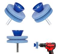 VireEyU Set da 3 affilacoltelli per tosaerba, affilatore da giardino universale per trapano elettrico e trapano a mano, utensile di affilatura efficace, kit di riparazione per attrezzi da giardino.