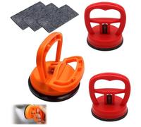 VireEyU Set da 3 Pezzi per Riparazione Denti con Ventosa - Estrattore di Denti per Auto, Ventosa Grande, Ventosa Piccola, con 3 Panni per Riparazione Graffi,Ventosa a Vuoto,Estraente Denti per Auto