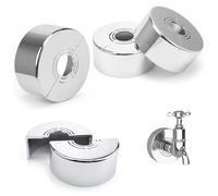 VireEyU Set da 4 Coprivavolante Argentati per Rubinetto Doccia e Tubo Radiatore, Copertura Decorativa per Tubo Riscaldamento, Adatto per Copertura Rubinetto, 7 x 2,5 cm