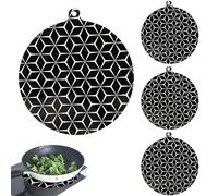 VireEyU Set da 4 Tappetini Protettivi per Piano Cottura a Induzione - Ø 22 cm - Tappetino in Silicone Resistente al Calore fino a 300°C - Tappetino Antiscivolo per Piani Cottura a Induzione.