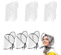 VireEyU Set da 6 Cappelli da Pioggia Trasparenti - Protezione Impermeabile in Plastica, Ideale per Acconciature, Cappello da Pioggia Universale per Uomini e Donne, Pratico e Comodo per la Pioggia